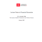 Lectures on Financial Economics